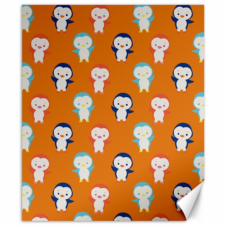 Cute Penguin Funny Pattern Canvas 8  x 10 