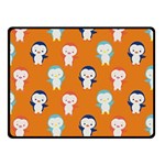 Cute Penguin Funny Pattern Two Sides Fleece Blanket (Small) 45 x34  Blanket Front