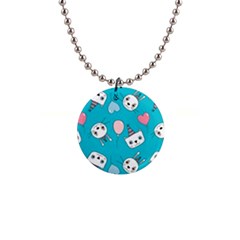 Cat Bunny 1  Button Necklace by Grandong