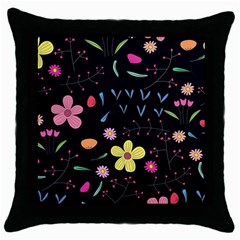 Beautiful Flower Plants Aesthetic Secret Garden Throw Pillow Case (black) by Grandong