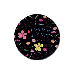 Beautiful Flower Plants Aesthetic Secret Garden Rubber Coaster (round) by Grandong