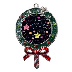 Beautiful Flower Plants Aesthetic Secret Garden Metal X mas Lollipop With Crystal Ornament by Grandong