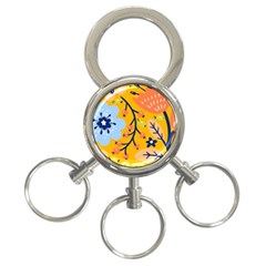 Floral Pattern Adorable Beautiful Aesthetic Secret Garden 3-ring Key Chain by Grandong