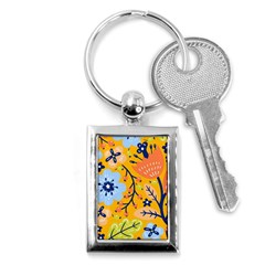 Floral Pattern Adorable Beautiful Aesthetic Secret Garden Key Chain (rectangle) by Grandong