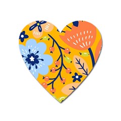 Floral Pattern Adorable Beautiful Aesthetic Secret Garden Heart Magnet by Grandong