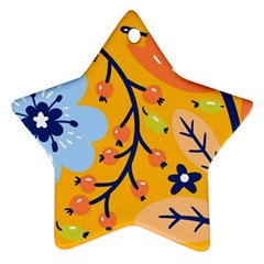 Floral Pattern Adorable Beautiful Aesthetic Secret Garden Star Ornament (two Sides) by Grandong