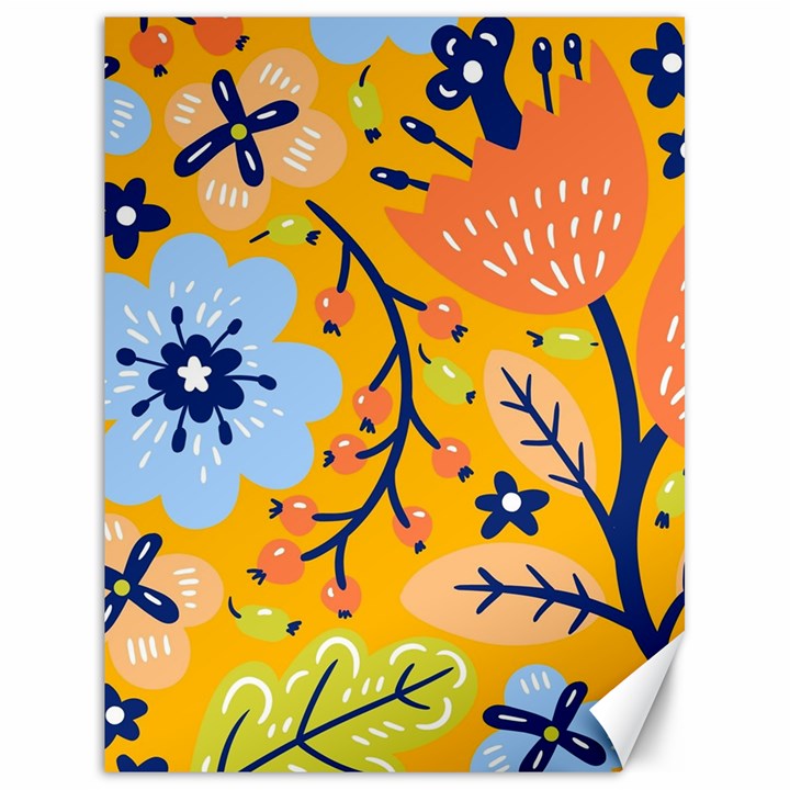 Floral Pattern Adorable Beautiful Aesthetic Secret Garden Canvas 18  x 24 