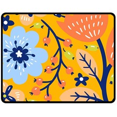 Floral Pattern Adorable Beautiful Aesthetic Secret Garden Two Sides Fleece Blanket (medium) by Grandong