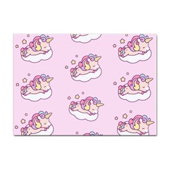 Unicorn Clouds Colorful Cute Pattern Sleepy Sticker A4 (10 Pack) by Grandong