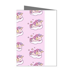 Unicorn Clouds Colorful Cute Pattern Sleepy Mini Greeting Cards (pkg Of 8) by Grandong