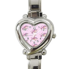 Unicorn Clouds Colorful Cute Pattern Sleepy Heart Italian Charm Watch by Grandong