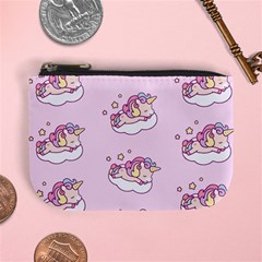 Unicorn Clouds Colorful Cute Pattern Sleepy Mini Coin Purse by Grandong