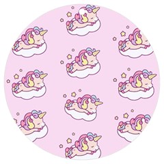 Unicorn Clouds Colorful Cute Pattern Sleepy Uv Print Acrylic Ornament Round by Grandong