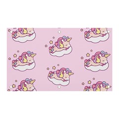 Unicorn Clouds Colorful Cute Pattern Sleepy Banner And Sign 5  X 3  by Grandong