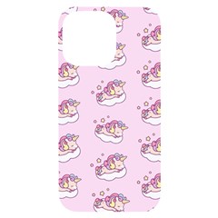 Unicorn Clouds Colorful Cute Pattern Sleepy Iphone 14 Pro Max Black Uv Print Case by Grandong