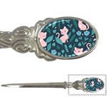 Cat Cute Flowers Leaves Pattern Letter Opener Front