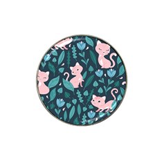 Cat Cute Flowers Leaves Pattern Hat Clip Ball Marker by Grandong