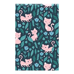 Cat Cute Flowers Leaves Pattern Shower Curtain 48  X 72  (small)  by Grandong