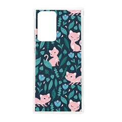 Cat Cute Flowers Leaves Pattern Samsung Galaxy Note 20 Ultra Tpu Uv Case by Grandong