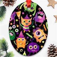 Fun Halloween Monsters Oval Ornament (two Sides) by Grandong