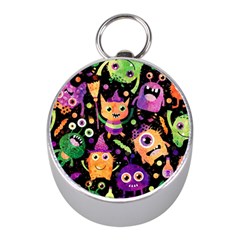 Fun Halloween Monsters Mini Silver Compasses by Grandong