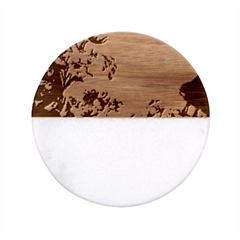 24 RISE. Classic Marble Wood Coaster (Round) 