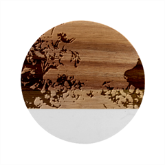 24 RISE. Marble Wood Coaster (Round)