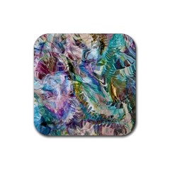 Flowing Patterns Rubber Coaster (square) by kaleidomarblingart