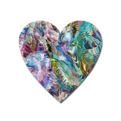 Flowing Patterns Heart Magnet by kaleidomarblingart