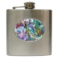 Flowing Patterns Hip Flask (6 Oz) by kaleidomarblingart