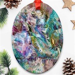 Flowing Patterns Oval Ornament (two Sides) by kaleidomarblingart