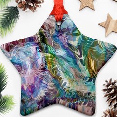 Flowing Patterns Star Ornament (two Sides) by kaleidomarblingart