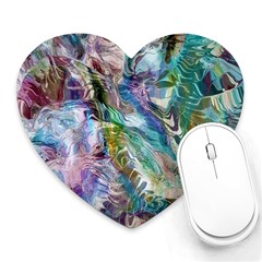 Flowing Patterns Heart Mousepad by kaleidomarblingart