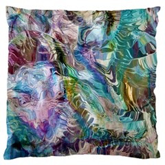 Flowing Patterns Large Cushion Case (one Side) by kaleidomarblingart