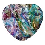 Flowing patterns Heart Glass Fridge Magnet (4 pack) Front