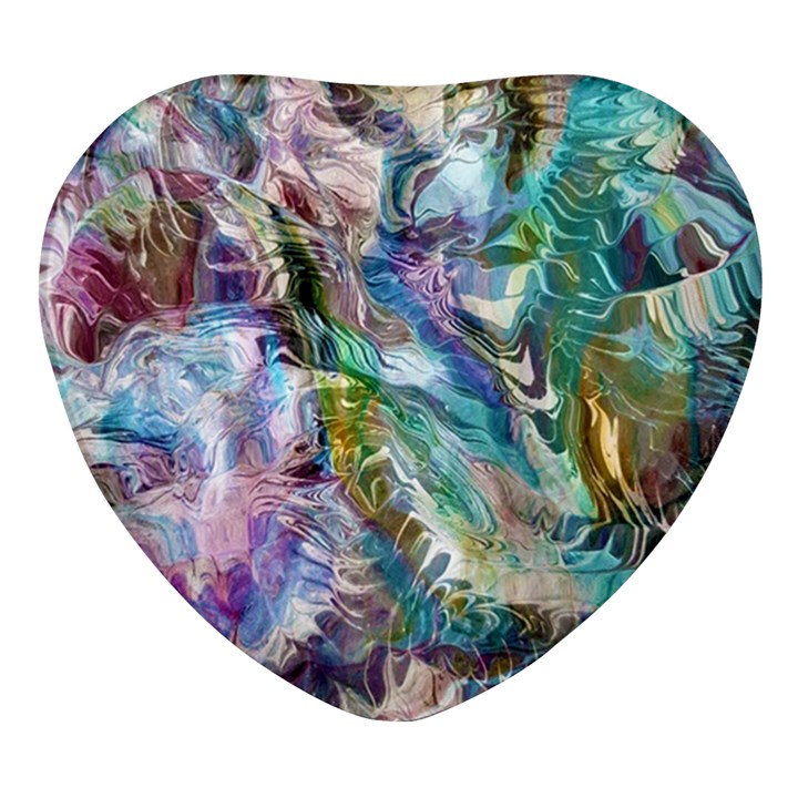 Flowing patterns Heart Glass Fridge Magnet (4 pack)