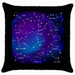 Realistic Night Sky Poster With Constellations Throw Pillow Case (black) by Grandong