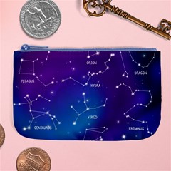 Realistic Night Sky Poster With Constellations Large Coin Purse by Grandong