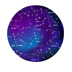 Realistic Night Sky Poster With Constellations Mini Round Pill Box (pack Of 5) by Grandong