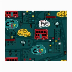 Seamless Pattern Hand Drawn With Vehicles Buildings Road Small Glasses Cloth by Grandong