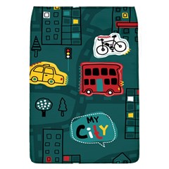 Seamless Pattern Hand Drawn With Vehicles Buildings Road Removable Flap Cover (l) by Grandong