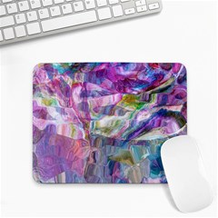 Fuchsia On Turquoise Flow Small Mousepad by kaleidomarblingart