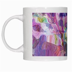 Fuchsia On Turquoise Flow White Mug by kaleidomarblingart