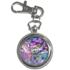 Fuchsia On Turquoise Flow Key Chain Watches by kaleidomarblingart