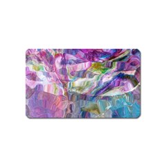 Fuchsia On Turquoise Flow Magnet (name Card) by kaleidomarblingart