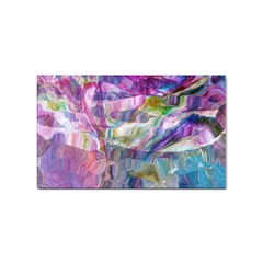 Fuchsia On Turquoise Flow Sticker Rectangular (100 Pack) by kaleidomarblingart