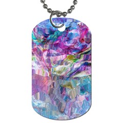 Fuchsia On Turquoise Flow Dog Tag (two Sides) by kaleidomarblingart