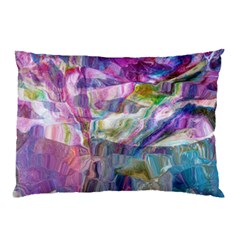 Fuchsia On Turquoise Flow Pillow Case by kaleidomarblingart