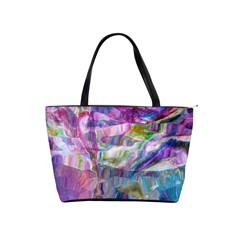 Fuchsia On Turquoise Flow Classic Shoulder Handbag by kaleidomarblingart