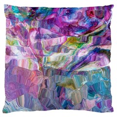 Fuchsia On Turquoise Flow Large Cushion Case (one Side) by kaleidomarblingart